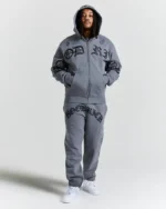 Inkline Oversized Zip Through Hoodie Grey Black (6)