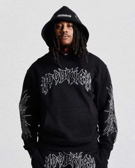 Spectral Oversized Hoodie Black White