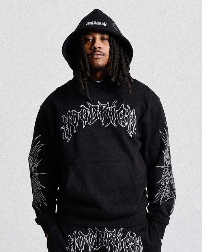Spectral Oversized Hoodie Black White Spectral Oversized Hoodie Black White