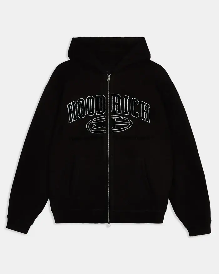 Sudadera con capucha Fray Zip de corte relajado Sudadera con capucha Fray Zip de corte relajado