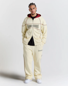 Sudadera con capucha Trace Zip de corte relajado Marfil (5)